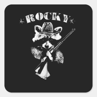 Pegatina Cuadrada Rocky Racoon