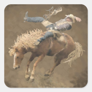 Pegatina Cuadrada Rodeo Rider