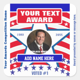 Pegatina Cuadrada Rojo, blanco y azul