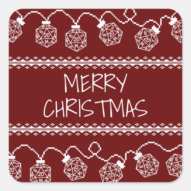 Pegatina Cuadrada Rojo de luces RPG | Fantasía Tabletop Retro Gamer  (Anverso)