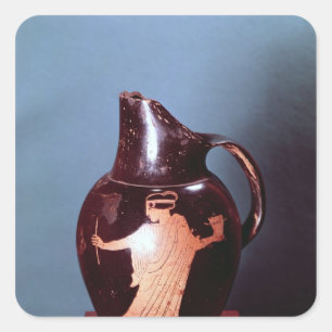Pegatina Cuadrada Rojo-figura oinochoe del ático