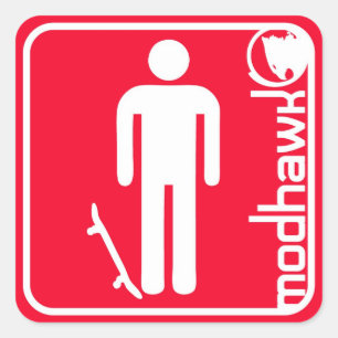 Pegatina Cuadrada rojo modhawk