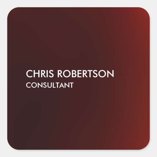 Pegatina Cuadrada Rojo oscuro moderno de moda (Anverso)