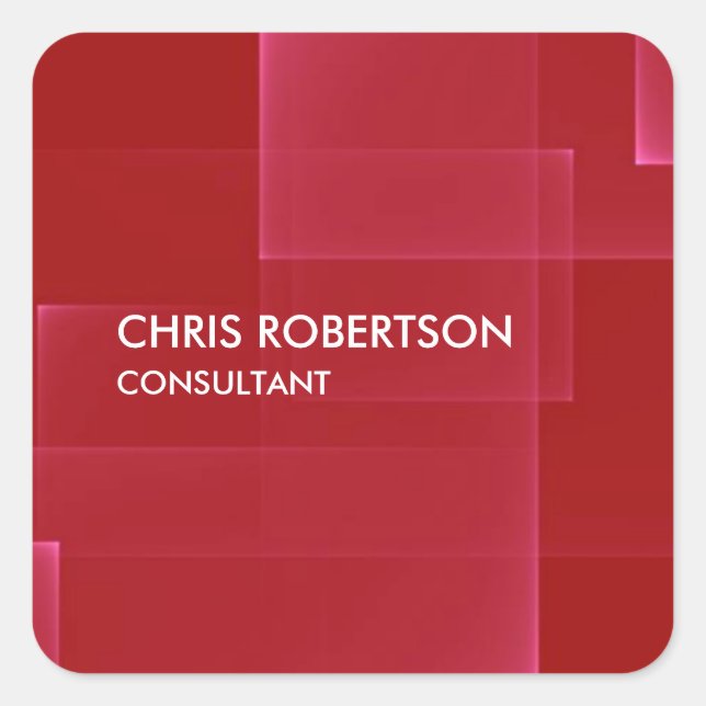 Pegatina Cuadrada Rojo oscuro moderno de moda (Anverso)