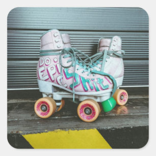 Pegatina Cuadrada Roller Skates Epic