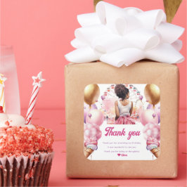 Pegatina Cuadrada Rollercoaster Fiesta African American Watercolor