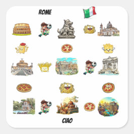 Pegatina Cuadrada Roma
