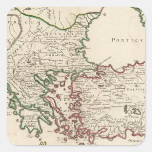 Pegatina Cuadrada Roma, Grecia, Turquía 3