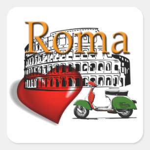 Pegatina Cuadrada Roma in my Heart