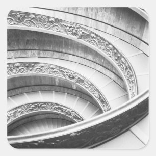 Pegatina Cuadrada Roma Italia, escalera del Vaticano