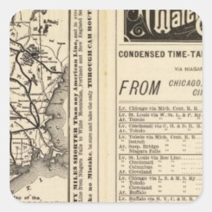 Pegatina Cuadrada Roma, Watertown y Ogdensburg Railroad 2