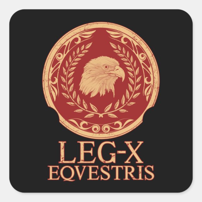 Pegatina Cuadrada Roman Eagle Legio X Emblem (Anverso)