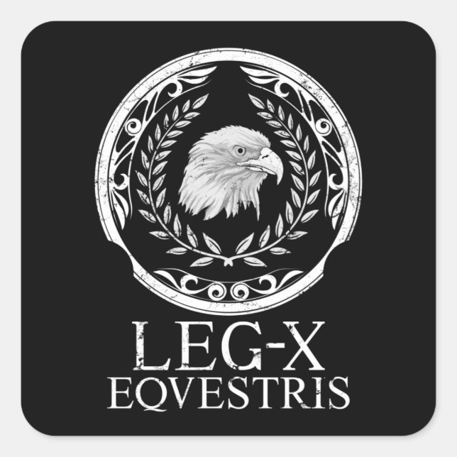 Pegatina Cuadrada Roman Eagle Legio X Emblem (Anverso)