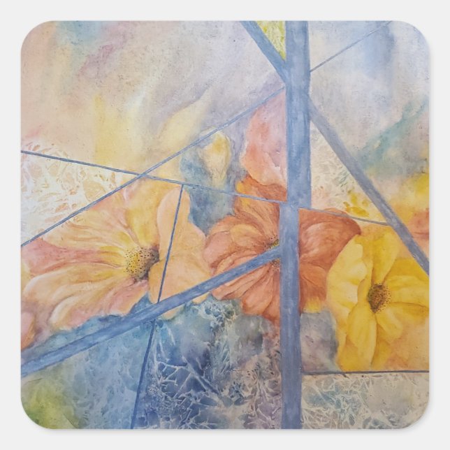 Pegatina Cuadrada Romance (Anverso)