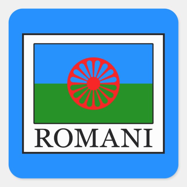 Pegatina Cuadrada Romani (Anverso)