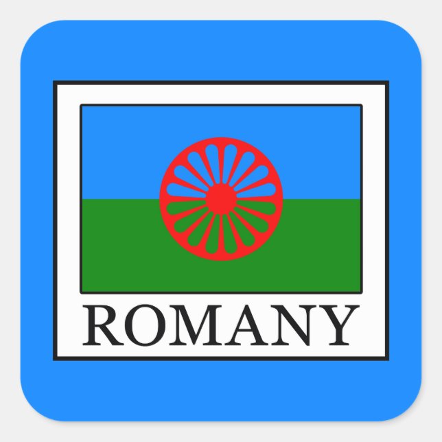Pegatina Cuadrada Romaní (Anverso)