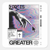 Romanos 8:31 Cyberpunk Mano De Dios Arte Glitch