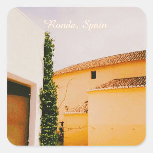 Pegatina Cuadrada Ronda, Málaga, España