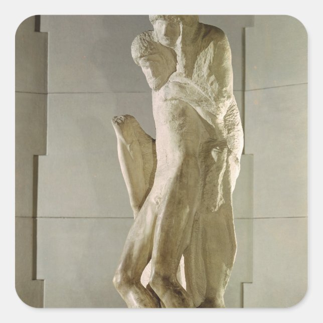 Pegatina Cuadrada Rondanini Pieta, 1564 (Anverso)