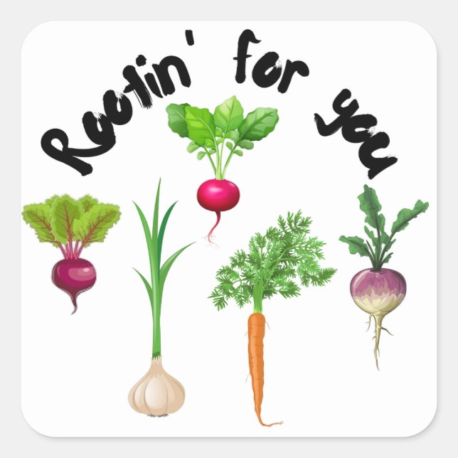 Pegatina Cuadrada Rootin' para ti (Anverso)