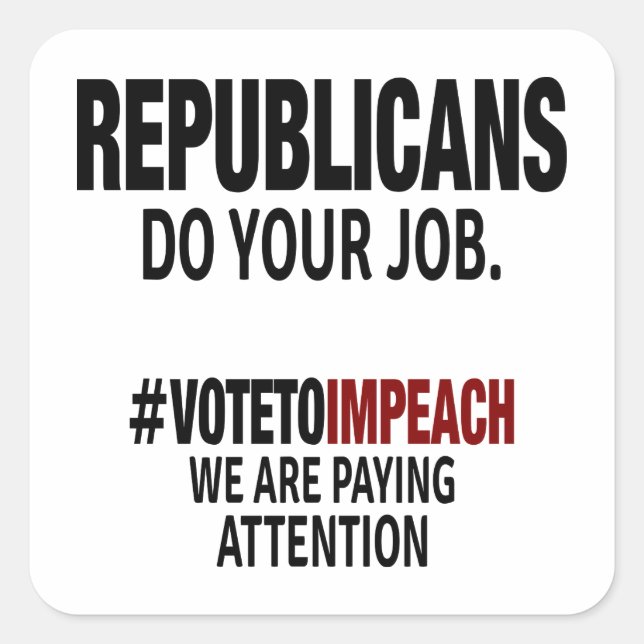 Pegatina Cuadrada ropa antitrump en venta (Anverso)