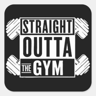 Pegatina Cuadrada Ropa de entrenamiento Straight Outta The Gym