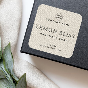 Pegatina Cuadrada Ropa marrón claro parecen etiquetas de productos c