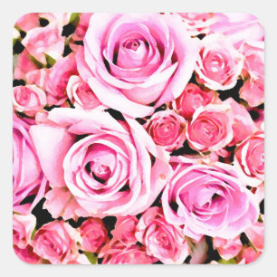 Pegatina Cuadrada Ropa rosa rosa rosa