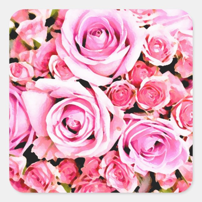 Pegatina Cuadrada Ropa rosa rosa rosa (Anverso)