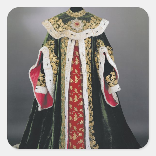 Pegatina Cuadrada Ropas oficiales de Hungría (Anverso)