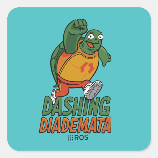 Pegatina Cuadrada ROS 2 Dashing Diademata (Anverso)