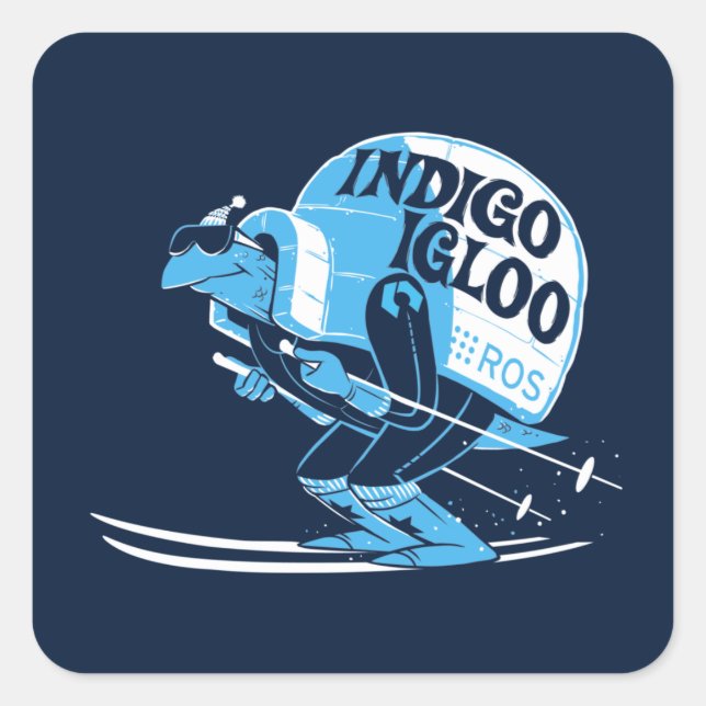Pegatina Cuadrada ROS Indigo Igloo (Anverso)