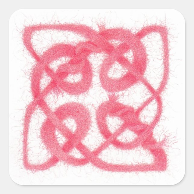 Pegatina Cuadrada ROSA CELTIC KNOT Pequeños Pegatinas Cuadrados (Anverso)