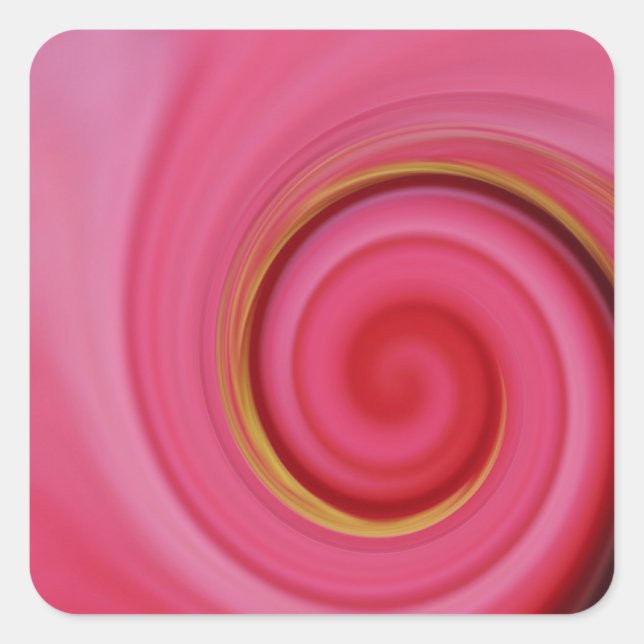 Pegatina Cuadrada rosa de caramelo (Anverso)