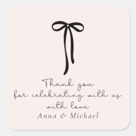 Pegatina Cuadrada rosa de leche elegante Gracias