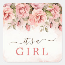 Rosa de Rubor Baby Shower Es un Chica