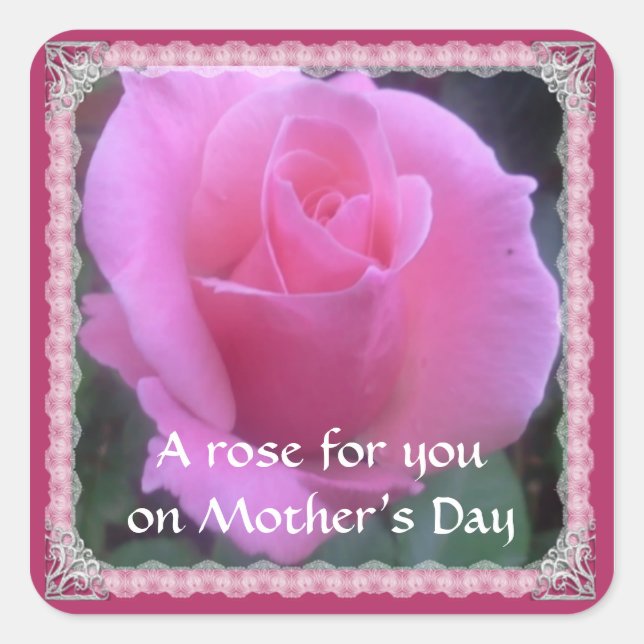 Pegatina Cuadrada Rosa dulce (Anverso)