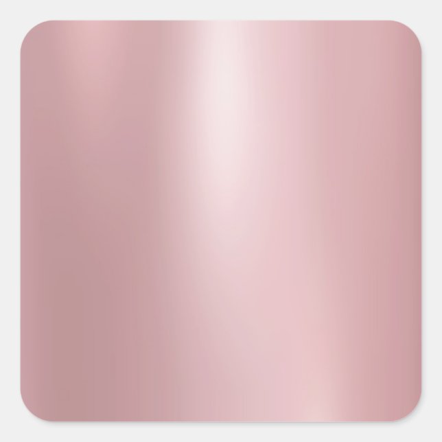 Pegatina Cuadrada Rosa elegante de moda Gold Blank Plantilla moderna (Anverso)