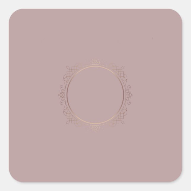 Pegatina Cuadrada Rosa Gold Blank moderno y elegante (Anverso)