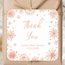 Rosa Gold Snowflakes Baby Shower Gracias