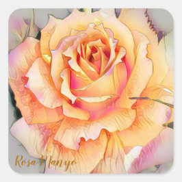 Pegatina Cuadrada Rosa ‘Manyo’ [Square Seal]