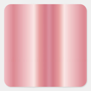 Pegatina Cuadrada Rosa Oro Tu Personalizado Texto Logo QR Código en 