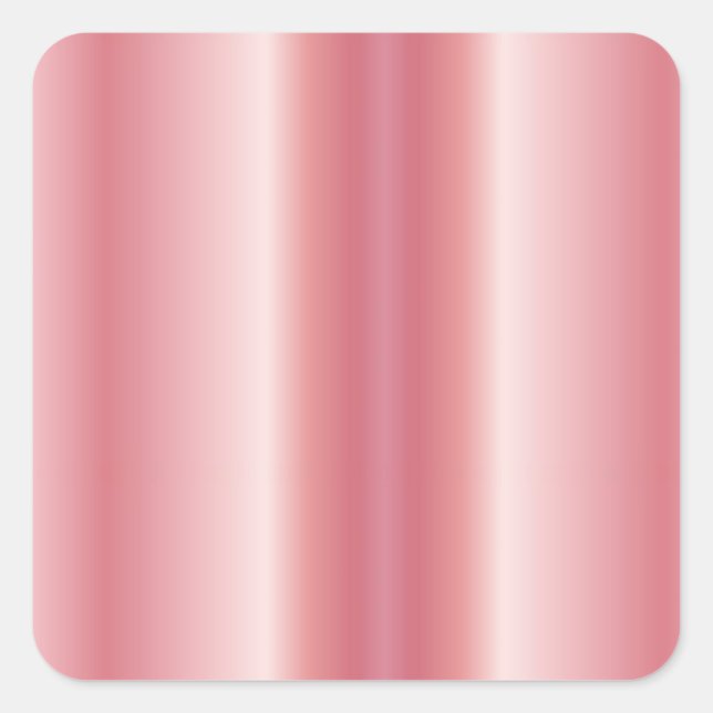 Pegatina Cuadrada Rosa Oro Tu Personalizado Texto Logo QR Código en  (Anverso)