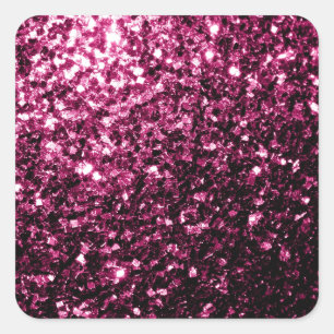 Pegatina Cuadrada Rosa oscuro falso brillo destellos brillantes