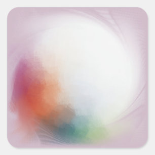 Pegatina Cuadrada Rosa Rojo Amarillo Naranja Azul Verde Moderno Pers