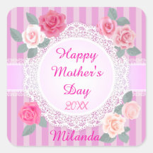 Rosa rosa feliz día de la madre