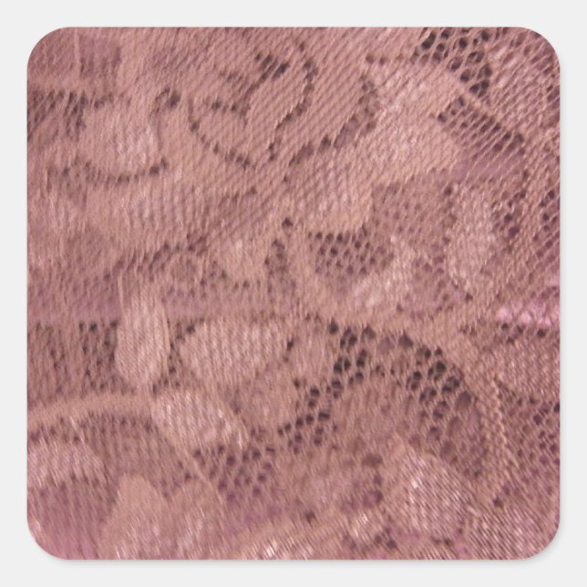 Pegatina Cuadrada Rosa Rosa Lace (Anverso)
