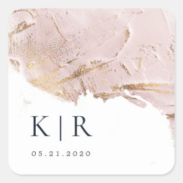 Pegatina Cuadrada rosa texturizado Relieve metalizado de imitación d