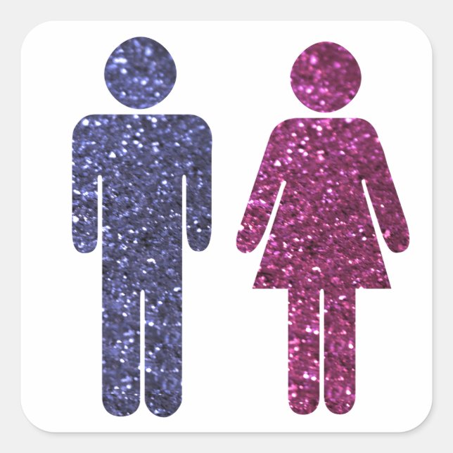 Pegatina Cuadrada Rosa y azul (Anverso)