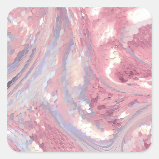 Pegatina Cuadrada Rosa y Púrpura Irisados 